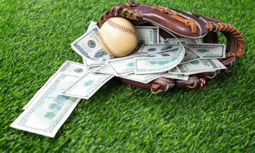 baseball glove with money