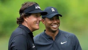 Picture of Phil Mickelson and Tiger Woods