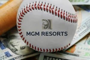 MGM Resorts logo on a baseball