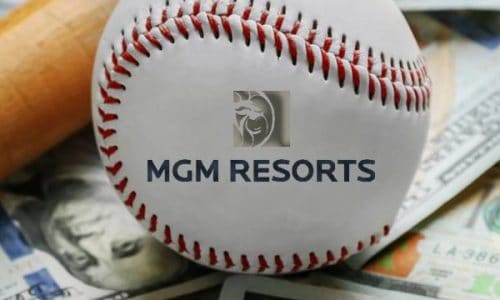 MGM Resorts logo on a baseball