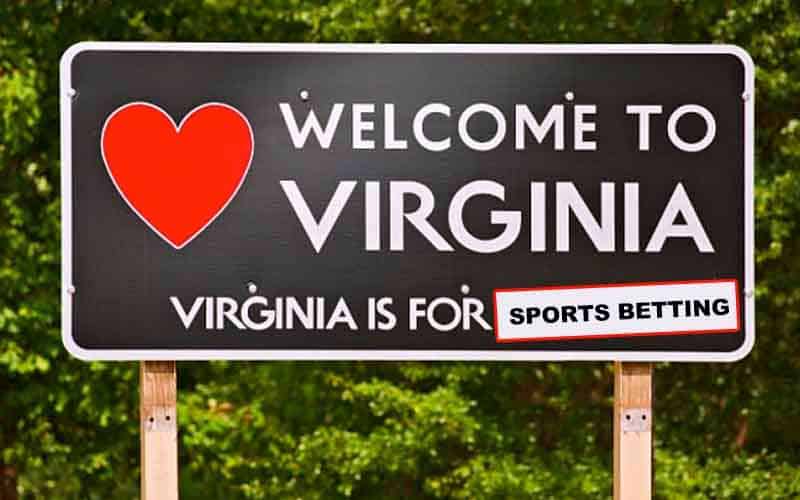 a road sign that states welcome to Virginia, Virginia is for sports betting