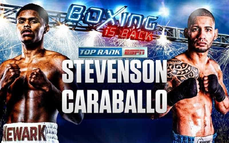 top rank promo poster for june 9 fight between stevenson and caraballo