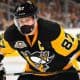 Sidney Crosby wearing a face mask for coronavirus protection