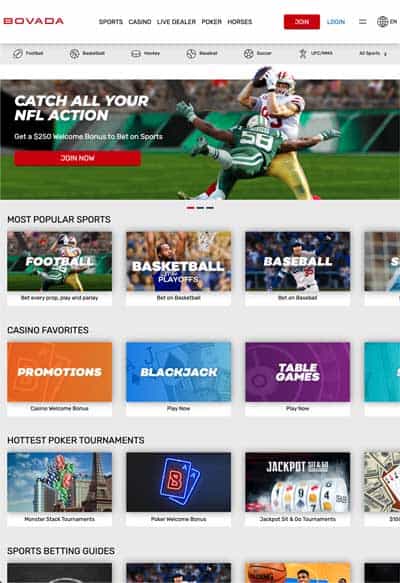 Bovada Sportsbook Screenshot