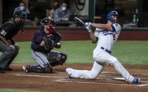 Dodgers player striking out