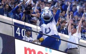 Colts Mascot With Arms Raised