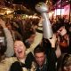Saints fans celebrating on Bourbon Street