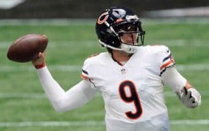 Nick Foles of the Chicago Bears throwing a football