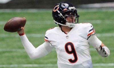 Nick Foles of the Chicago Bears throwing a football