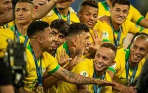 Brazil Soccer Team posing for a photo