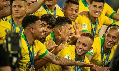 Brazil Soccer Team posing for a photo