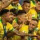 Brazil Soccer Team posing for a photo