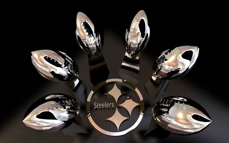Pittsburgh Steelers 6 Lombardi Trophies on display