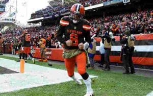 Baker Mayfield after scoring a touchdown