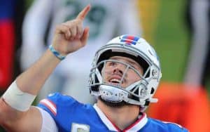 Bills player celebrating