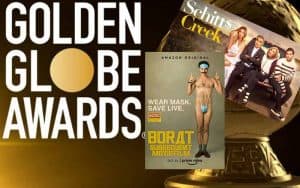 78th Golden Globes promo for betting odds for Borat and Schitt's Creek