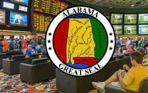 legal AL sportsbook with bettors in line
