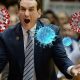 Coach K with coronavirus molecules flying around as their March Madness odds tank