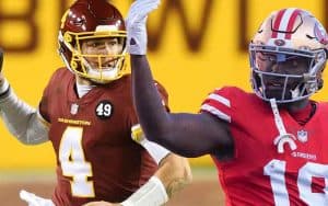 NFL playoff betting odds bracket 49ers Washington Football Team 2021