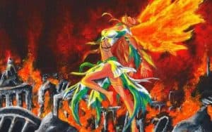 phoenix rising from ashes