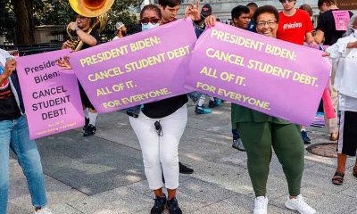 image for protesters asking Biden to forgive all student loan debt
