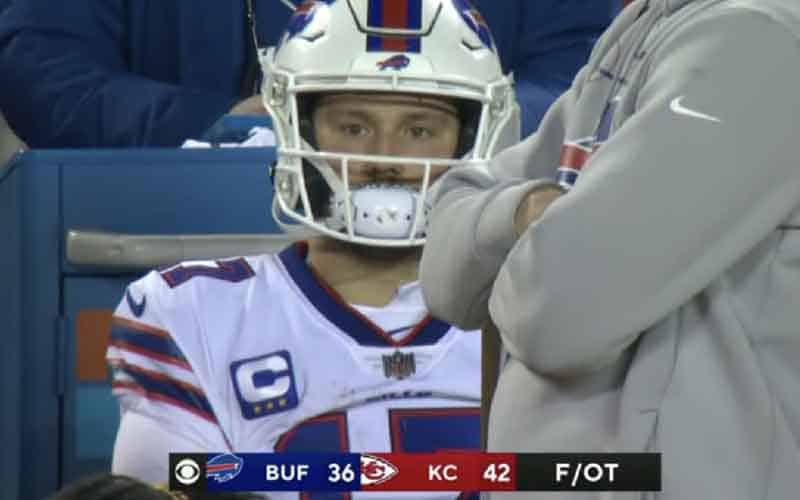 image of Josh Allen and the Buffalo Bills losing in overtime to the Chiefs