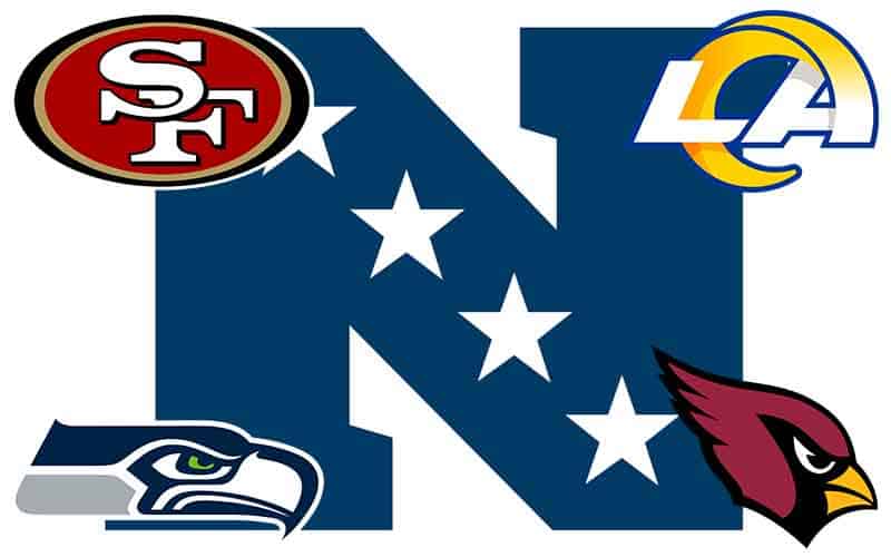 image for betting on the Seahawks 49ers Rams and Cardinals of the NFC West in 2022-23