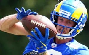 Cooper Kupp catching a ball and looking mean