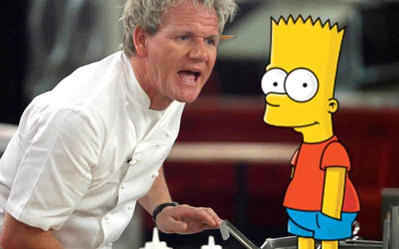 Gordon Ramsay and Bart Simpson