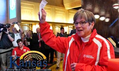 Governor Laura Kelly placed the first wager, marking the start of legal online sports betting in Kansas.