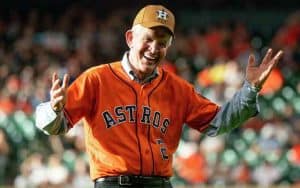 Mattress Mack in an Astros uniform