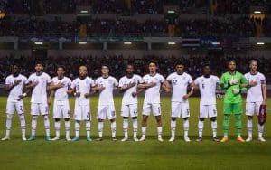 USA Soccer Team standing during the National Anthem