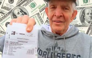 Mattress Mack holding his bet slip for his winning Astros World Series wager