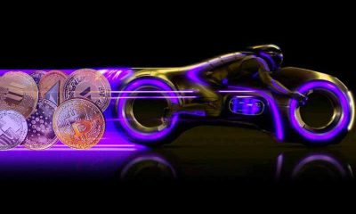 TRON coin and motorcycle