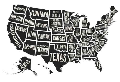 US state outlines