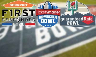 logos for betting on the Birmingham Bowl, First Responders Bowl, and Guaranteed Rate Bowl