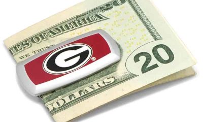 a $20 bill in a University of Georgia money clip