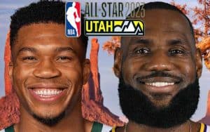 LeBron James and Giannis Antetokounmpo in Utah for the 2023 NBA All Star Weekend