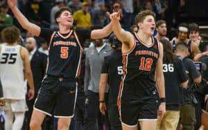 Prince Tigers basketball team winning a game