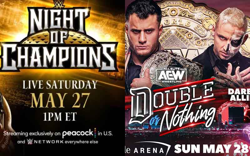 Promos for 2023 AEW Double-or-Nothing and WWE Night of Champions