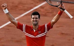 Novak Djokovic winning the French Open tennis tournament