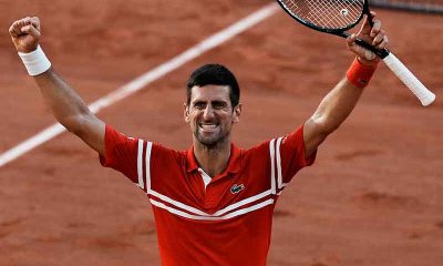 Novak Djokovic winning the French Open tennis tournament