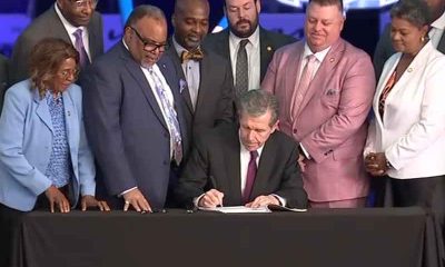 Governor Cooper signing a North Carolina sports betting bill