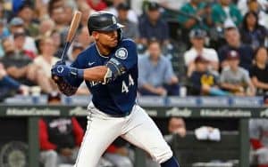 Julio Rodriguez waiting on a pitch
