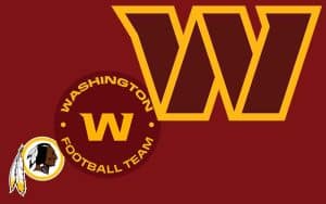 Washington, D.C. NFL Franchise logos for Redskins, Football Team, and Commanders