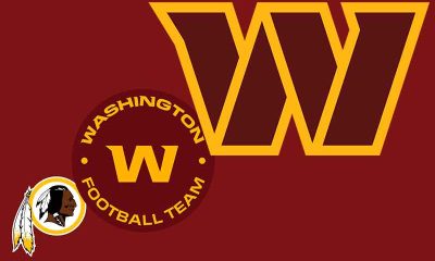 Washington, D.C. NFL Franchise logos for Redskins, Football Team, and Commanders