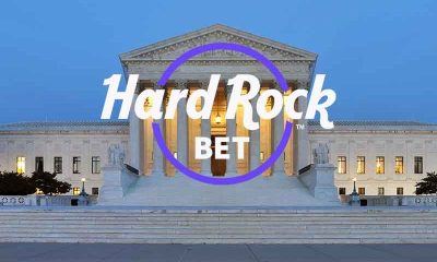 A Hard Rock Bet logo over the SCOTUS