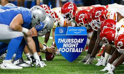 Lions and Chiefs facing off next to a Thursday Night Football logo