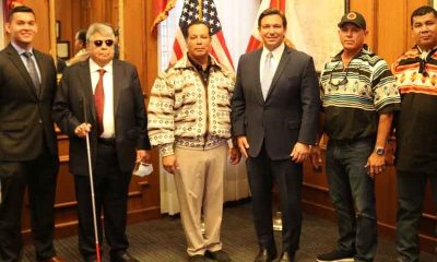 Florida Governor Ron DeSantis with a delegation from the Seminole Tribe of Florida