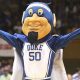 Duke Blue Devils Mascot with his arms in the air